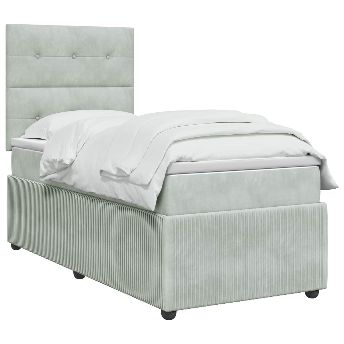 Boxspring krevet s madracem Svjetlosiva Jjedan Baršun