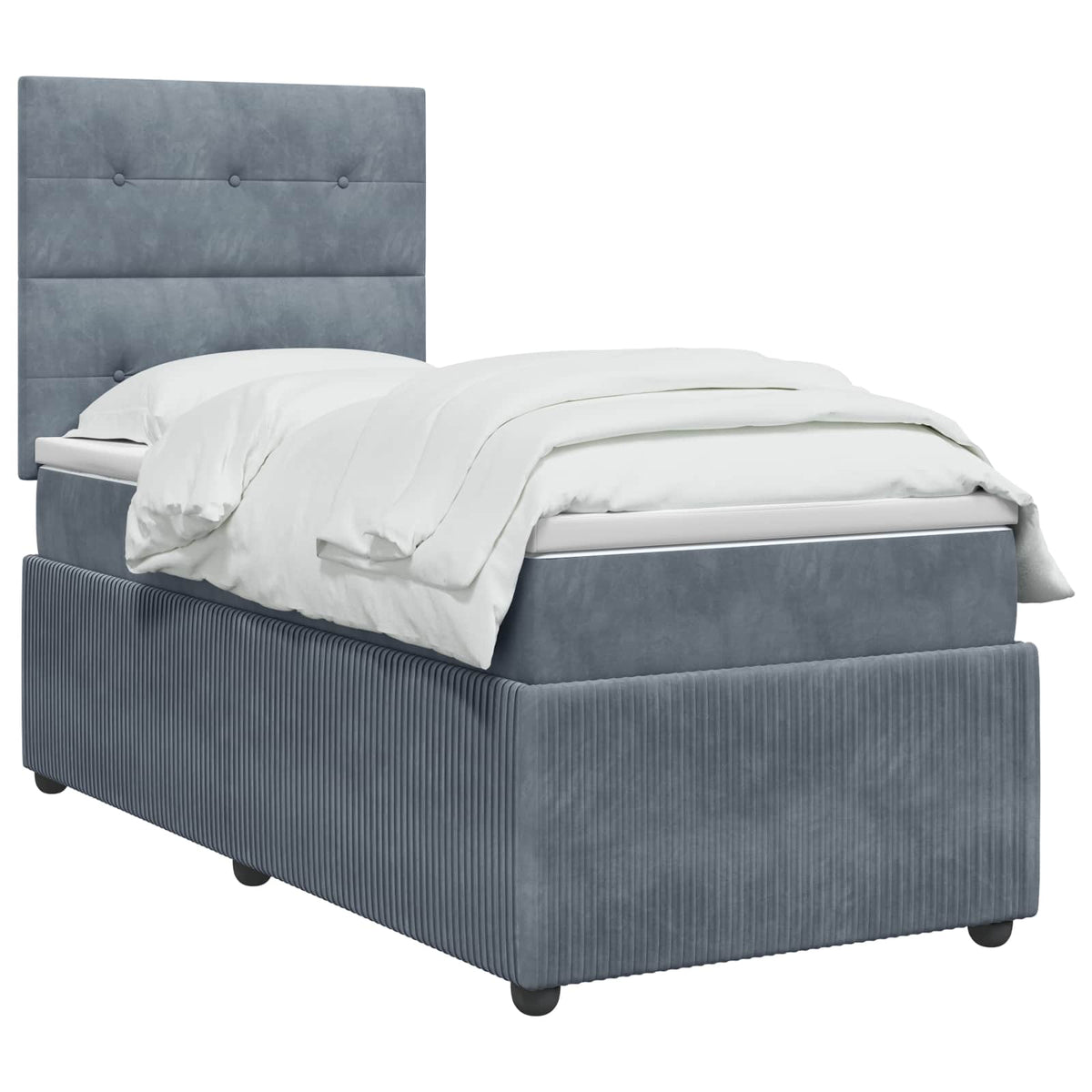 Boxspring krevet s madracem Tamnosiva Jjedan Baršun