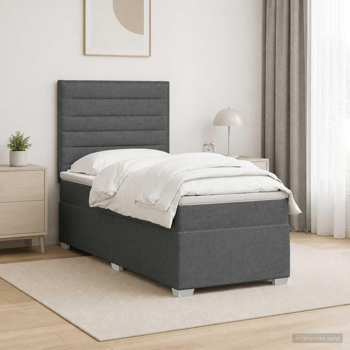 Krevet s box springom, madracem i LED-om 90 x 190 cm