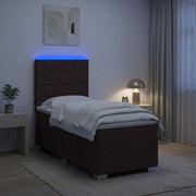 Boxspring krevet s madracem Tamno smeđa 100 x 200 cm Tkanina 100 x 200 x 140.5 cm