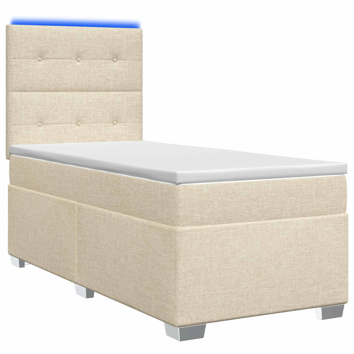 Boxspring krevet s madracem Krem 90 x 190 cm Tkanina