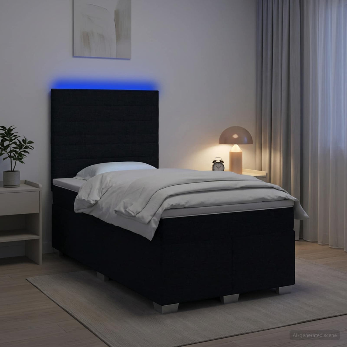 Boxspring krevet s madracem Crna 120 x 190 cm Tkanina