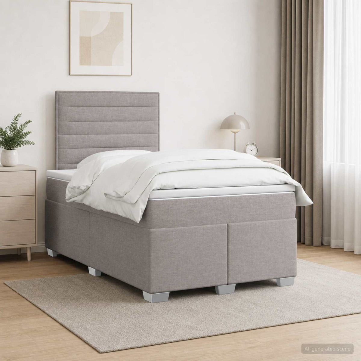 Boxspring krevet s madracem Sivosmeđa 120 x 190 cm Tkanina