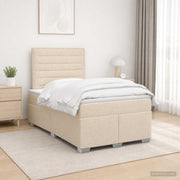 Boxspring krevet s madracem Krem 120 x 190 cm Tkanina