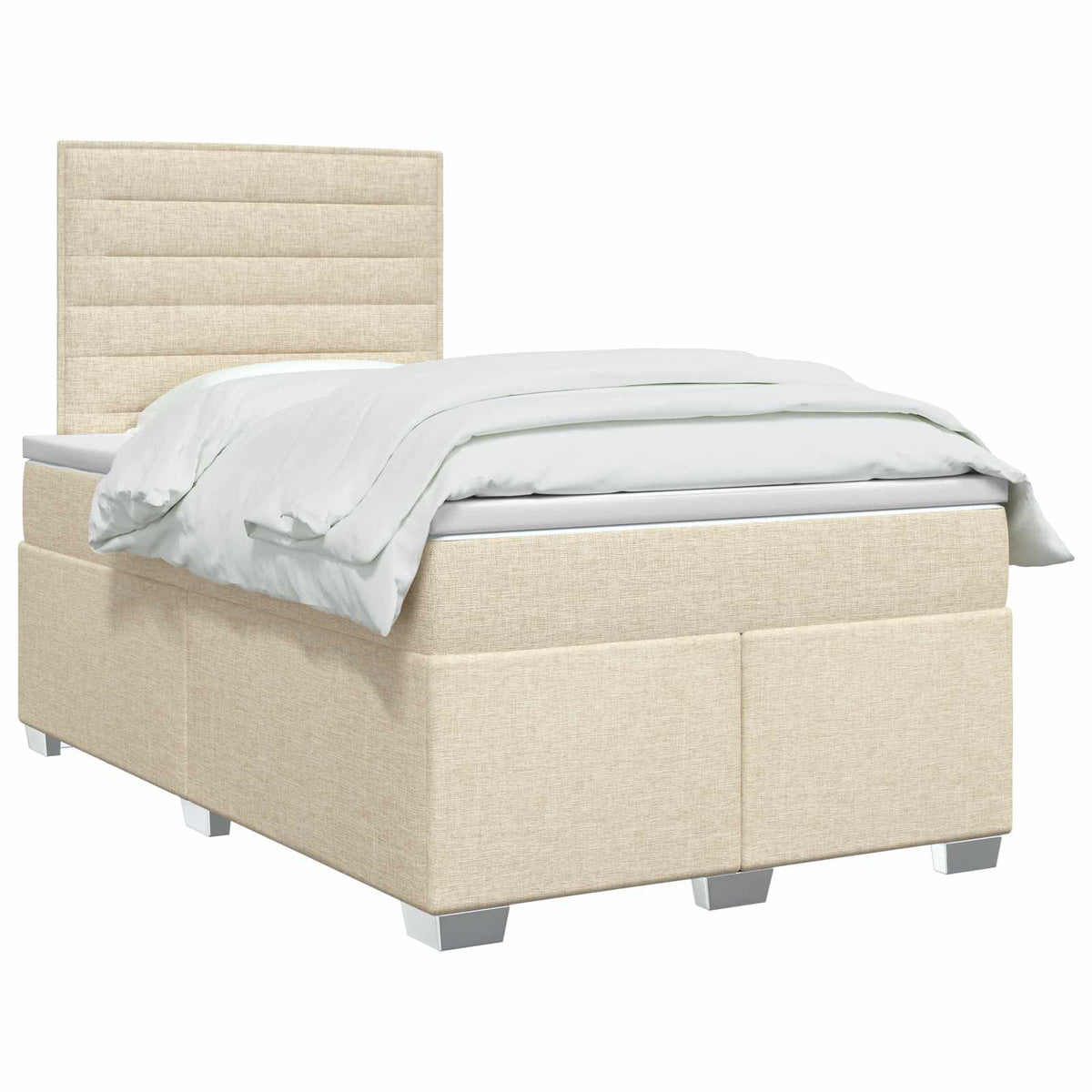 Boxspring krevet s madracem Krem 120 x 190 cm Tkanina
