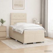 Boxspring krevet s madracem Krem 120 x 200 cm Tkanina 120 x 200 x 140.5 cm