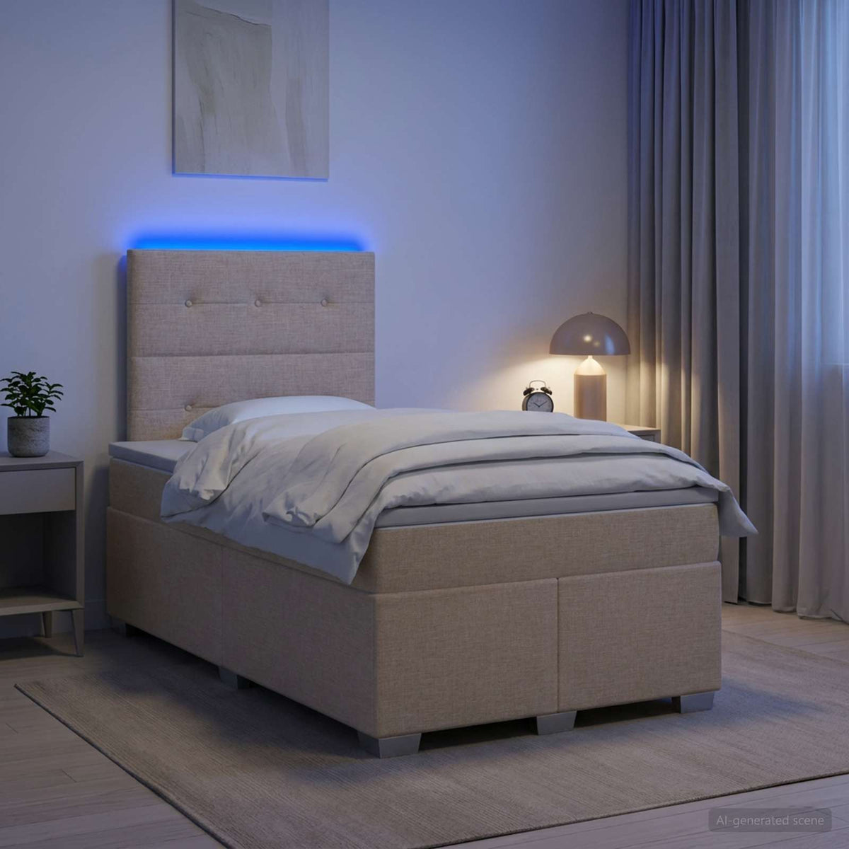 Boxspring krevet s madracem Krem 120 x 200 cm Tkanina 120 x 200 x 140.5 cm