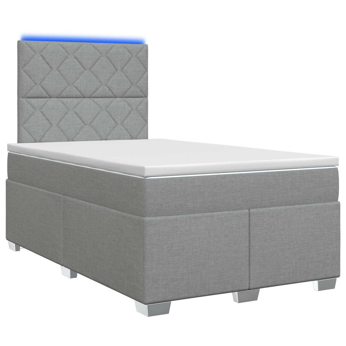 Boxspring krevet s madracem Svjetlosiva 120 x 190 cm Tkanina