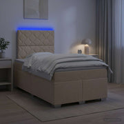 Boxspring krevet s madracem Krem 120 x 190 cm Tkanina
