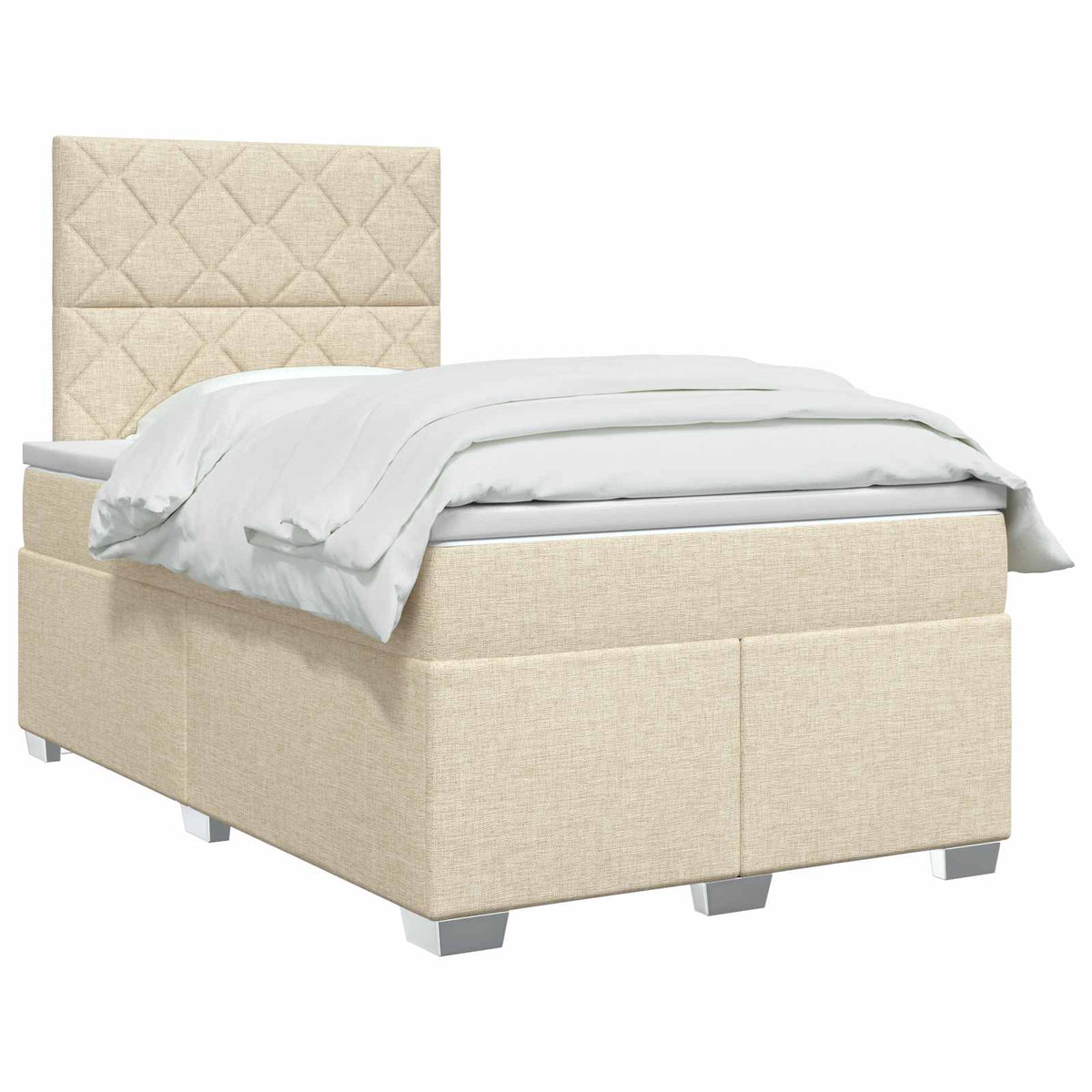 Boxspring krevet s madracem Krem 120 x 190 cm Tkanina