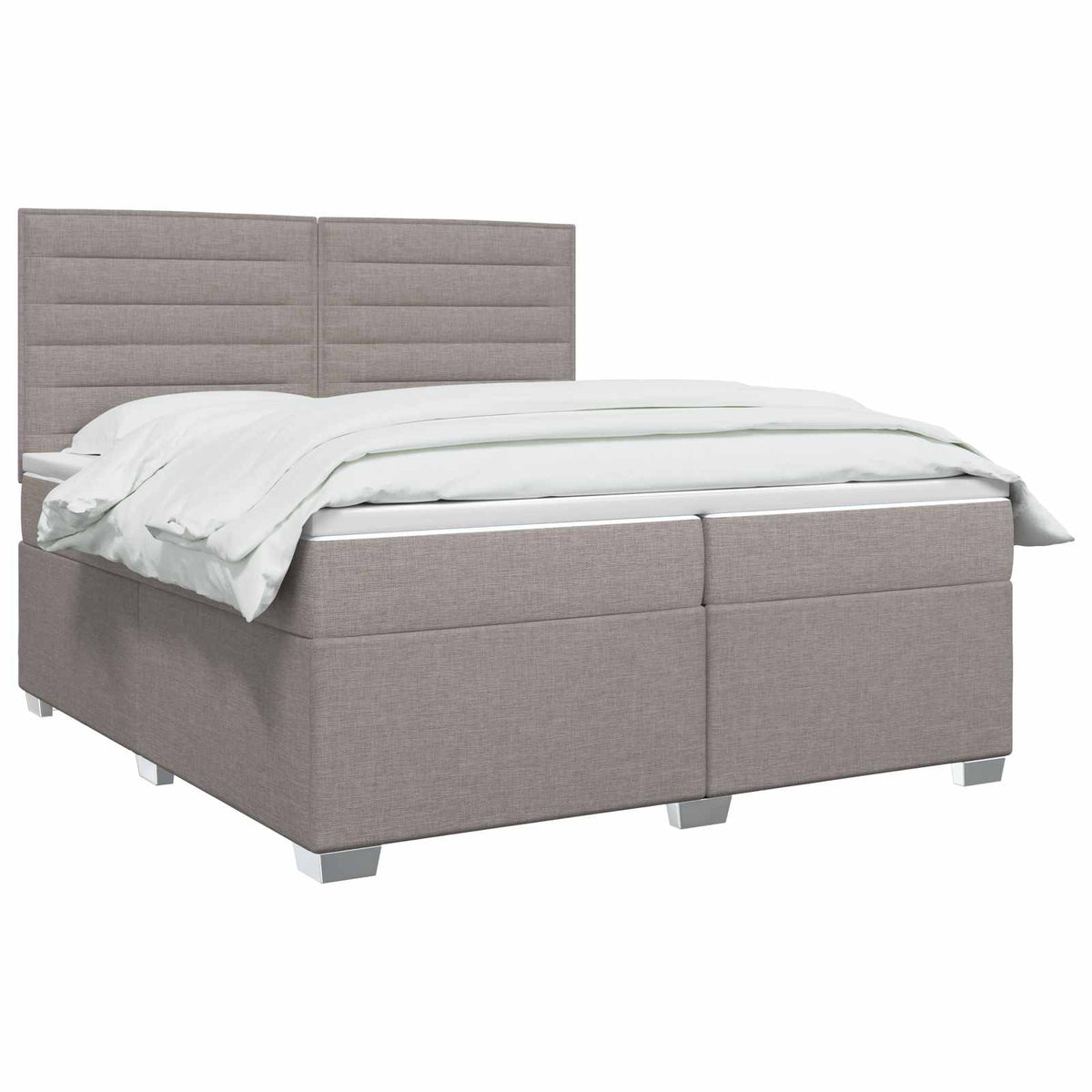 Boxspring krevet s madracem Sivosmeđa 200 x 200 cm Tkanina