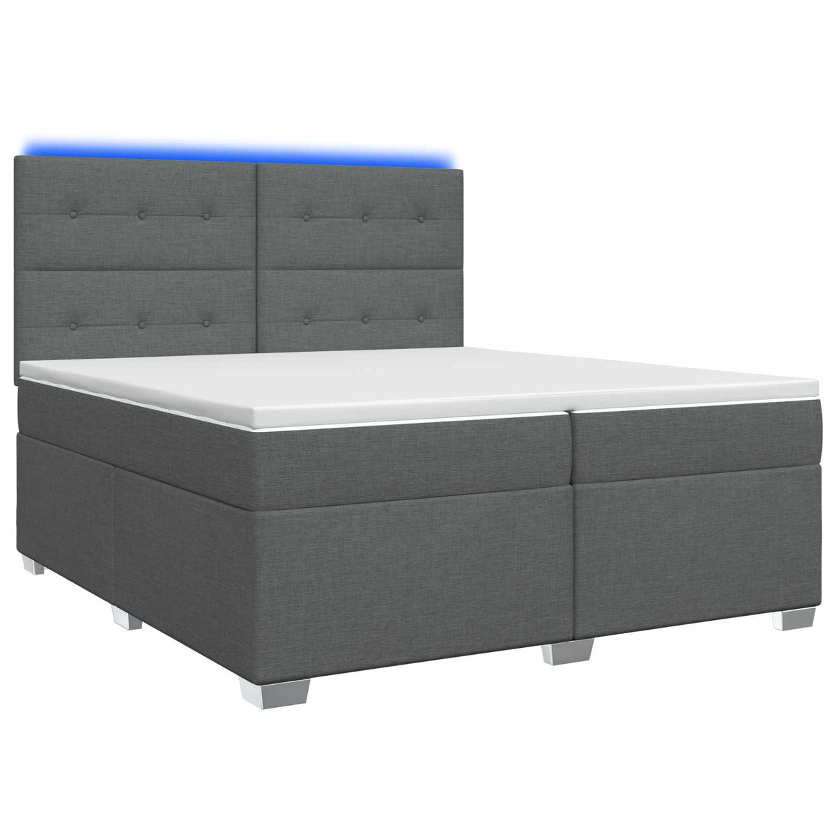 Boxspring krevet s madracem Tamnosiva 200 x 200 cm Tkanina