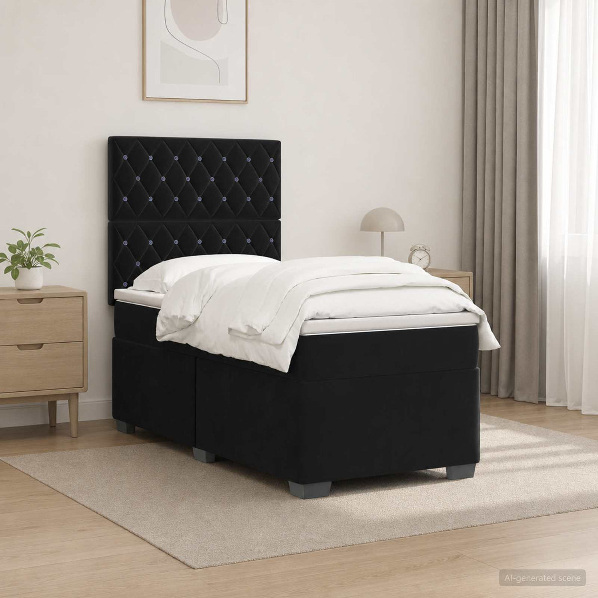 Box spring krevet s madracem baršunasti