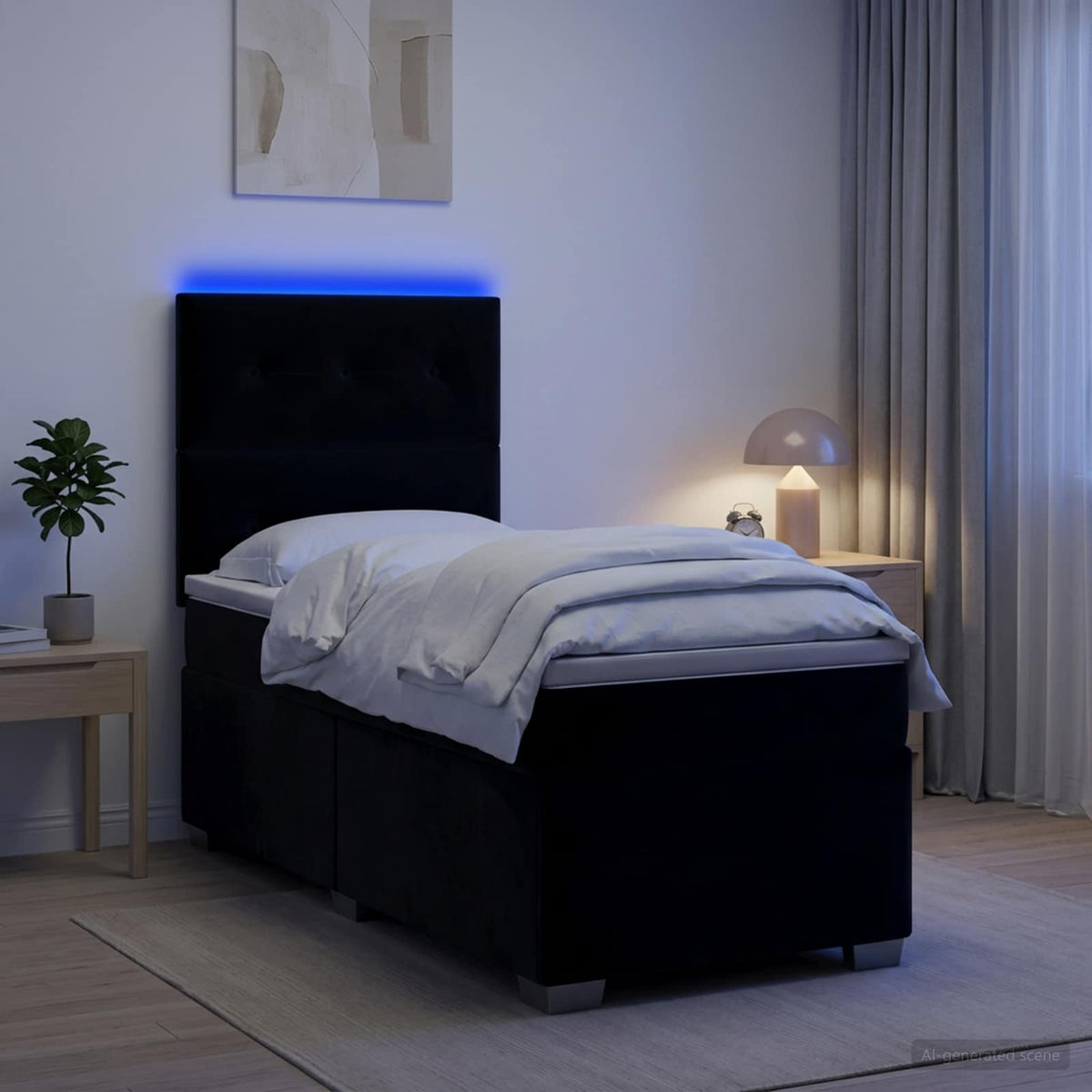 Box spring krevet s madracem baršunasti