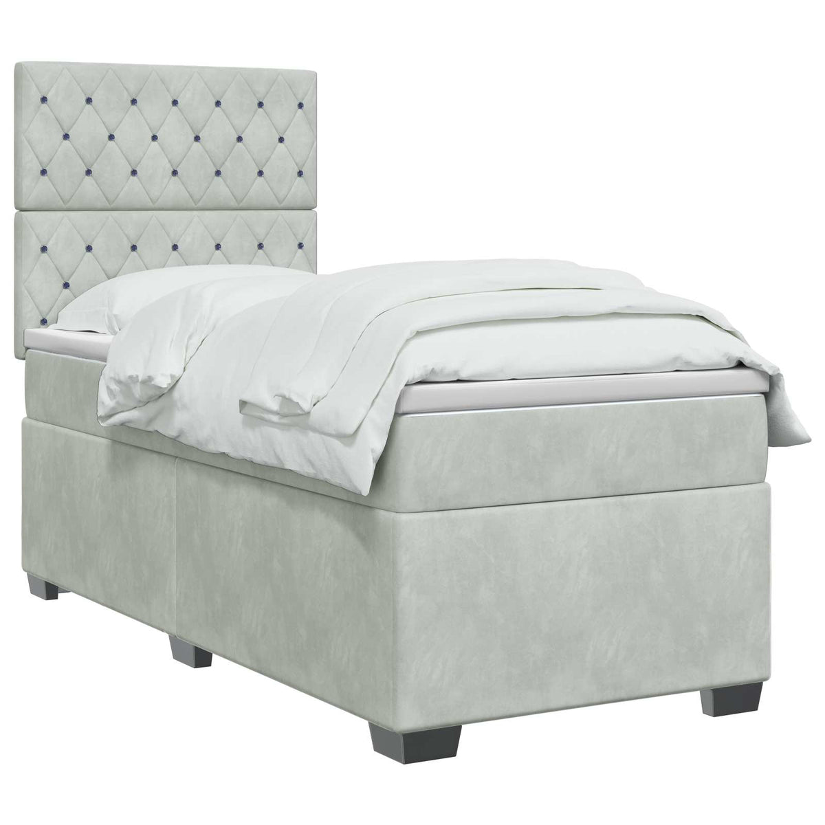 Boxspring krevet s madracem Plava 90 x 190 cm Baršun