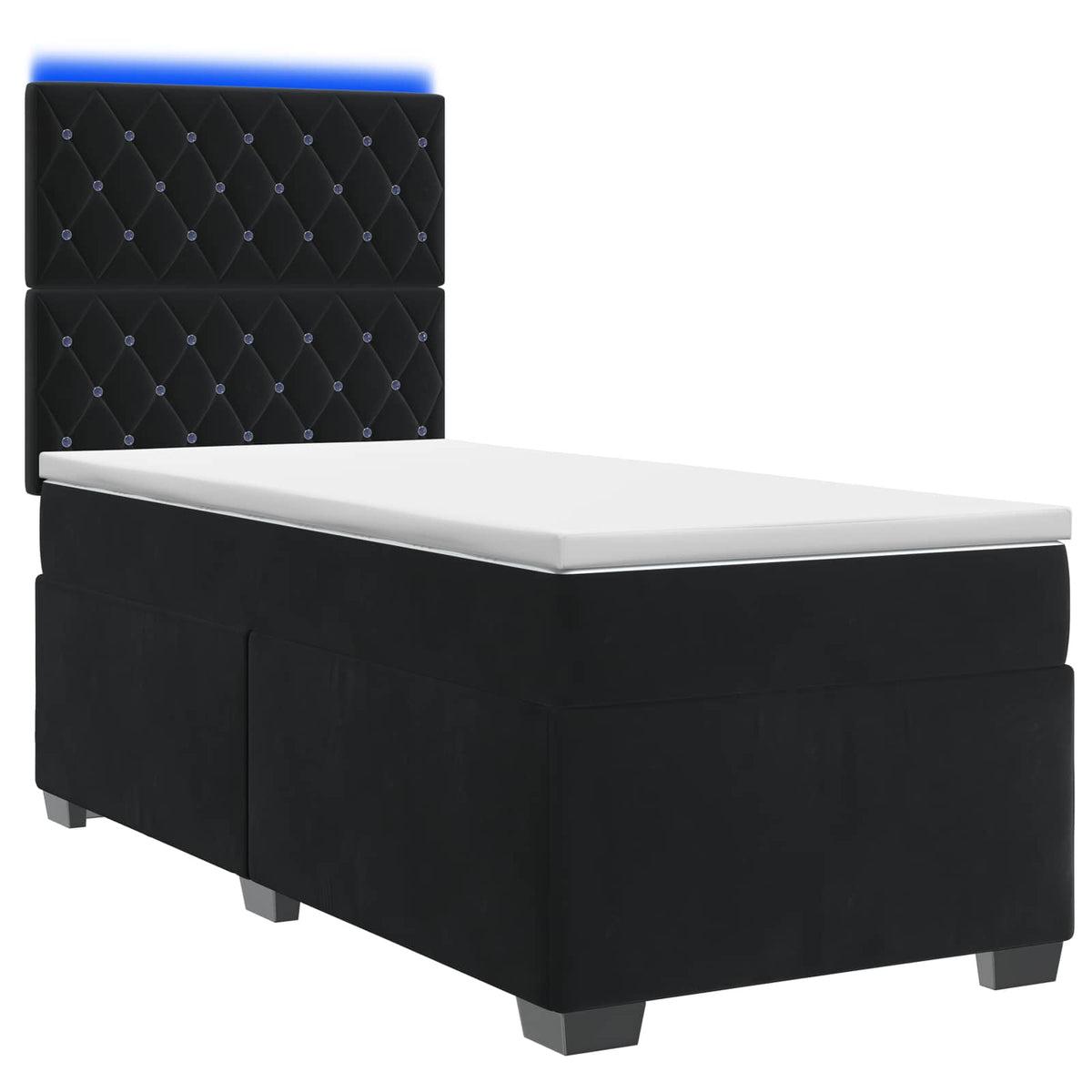 Boxspring krevet s madracem Crna 100 x 200 cm Baršun