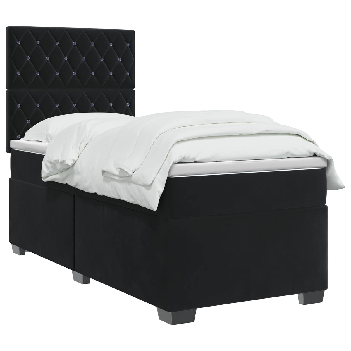 Boxspring krevet s madracem Crna 100 x 200 cm Baršun