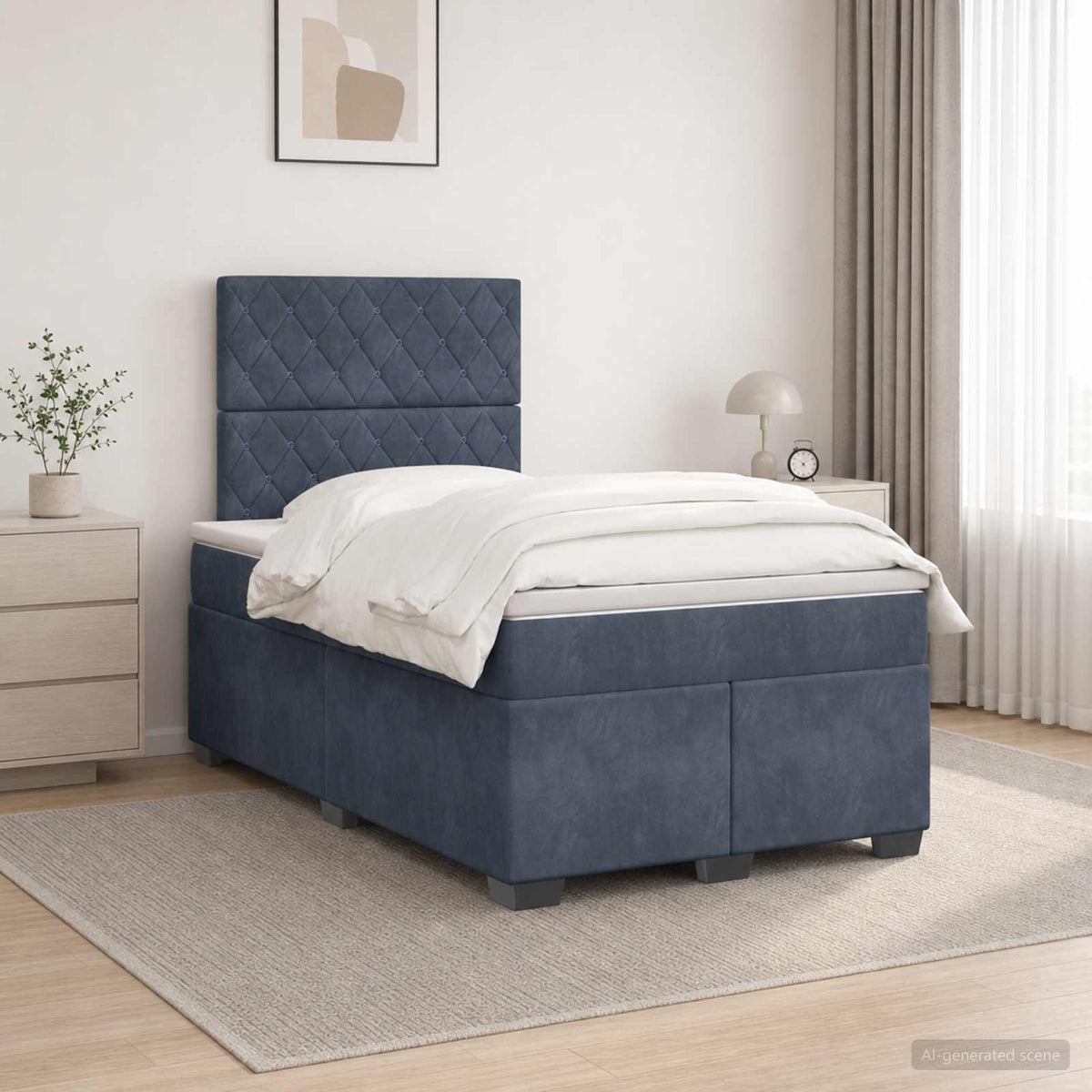 Boxspring krevet s madracem Tamnosiva 120 x 190 cm Baršun