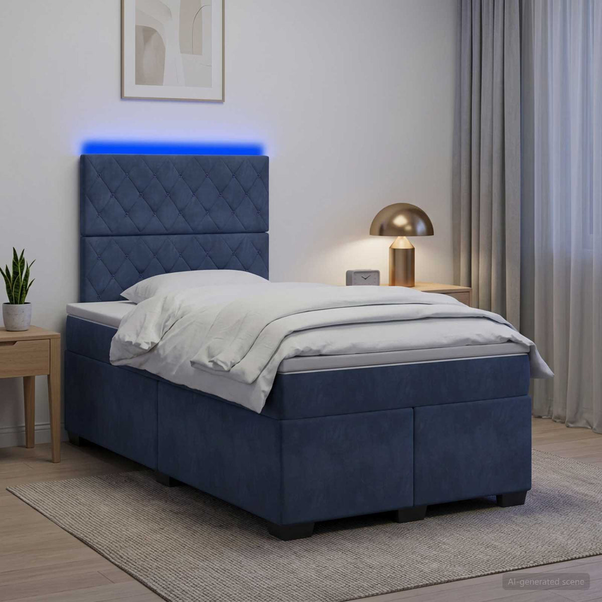 Boxspring krevet s madracem Tamnosiva 120 x 200 cm Baršun