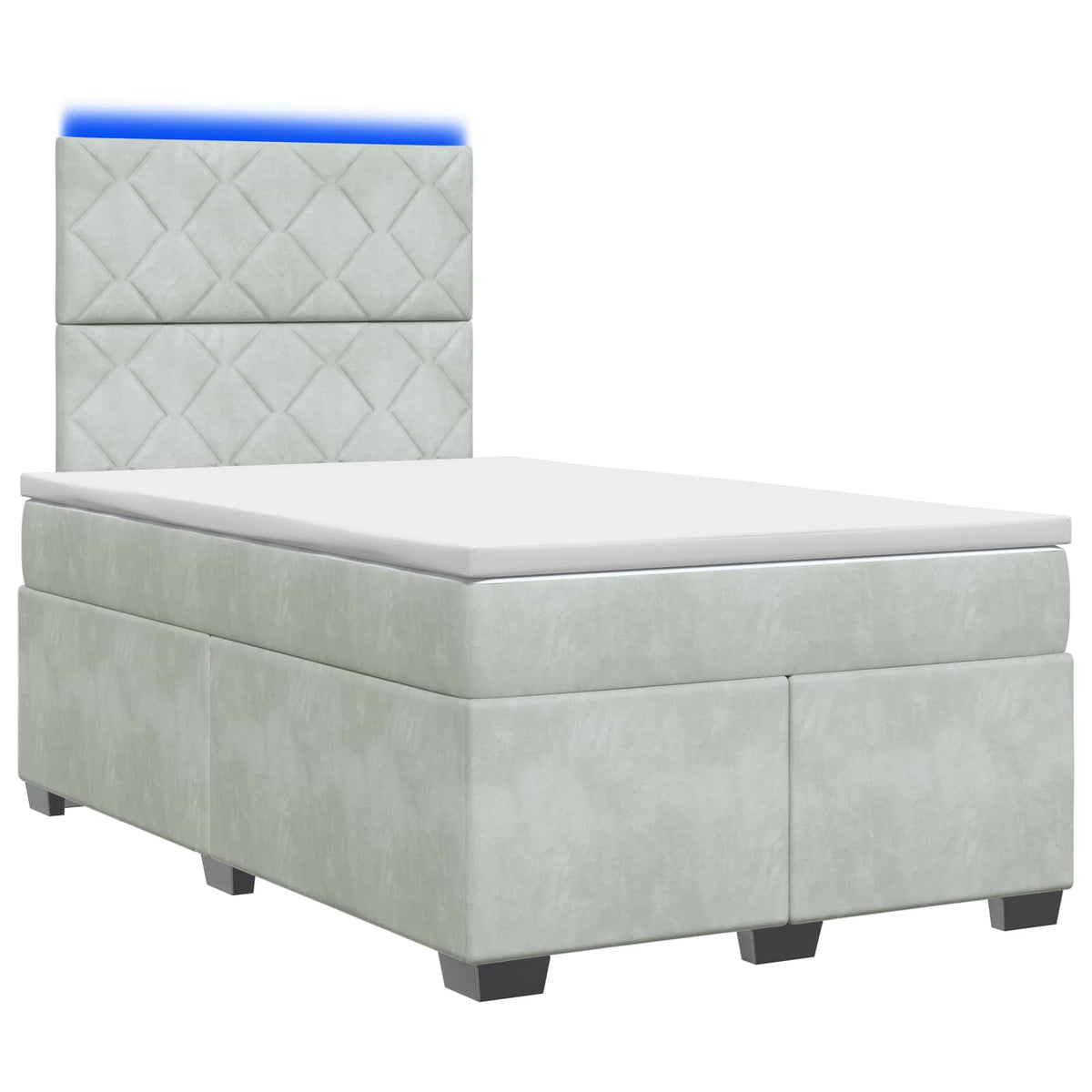 Boxspring krevet s madracem Svjetlosiva 120 x 190 cm Baršun