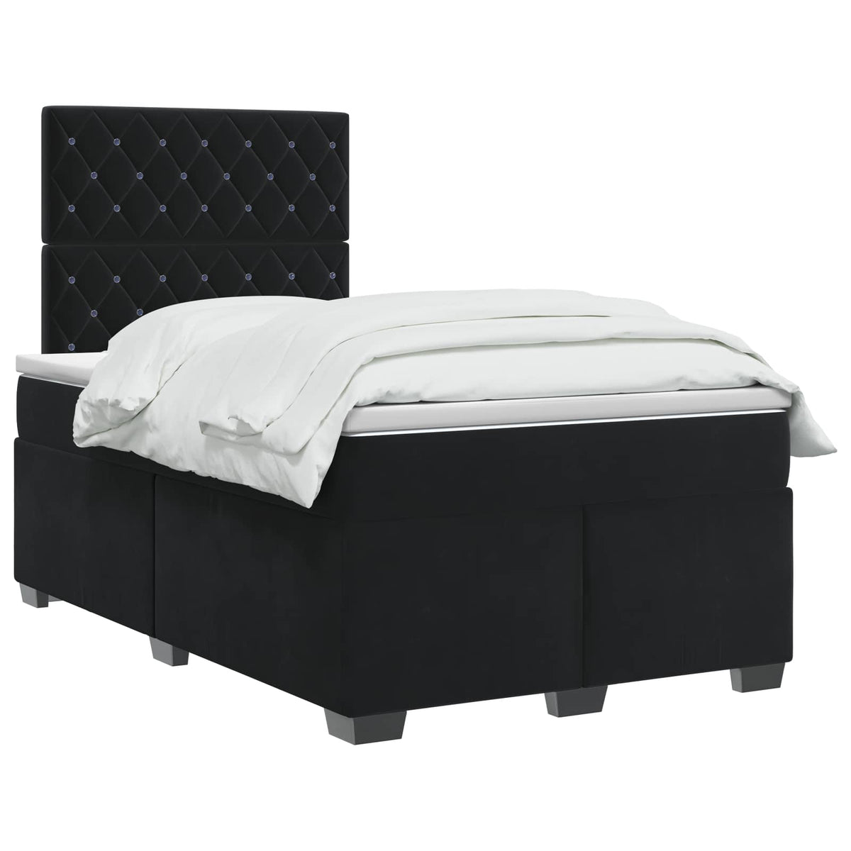 Boxspring krevet s madracem Crna 120 x 200 cm Baršun