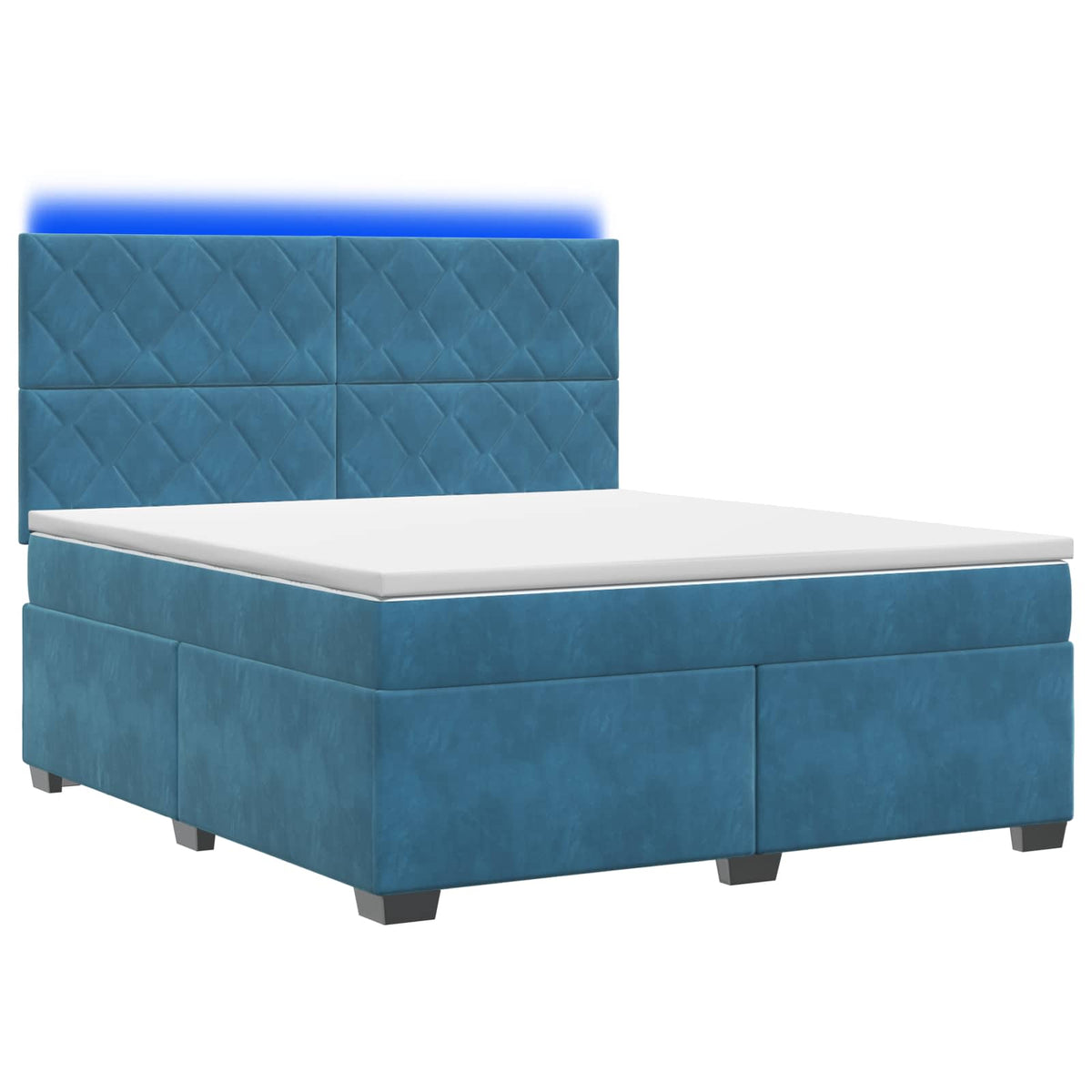 Boxspring krevet s madracem Plava 140 x 200 cm Baršun