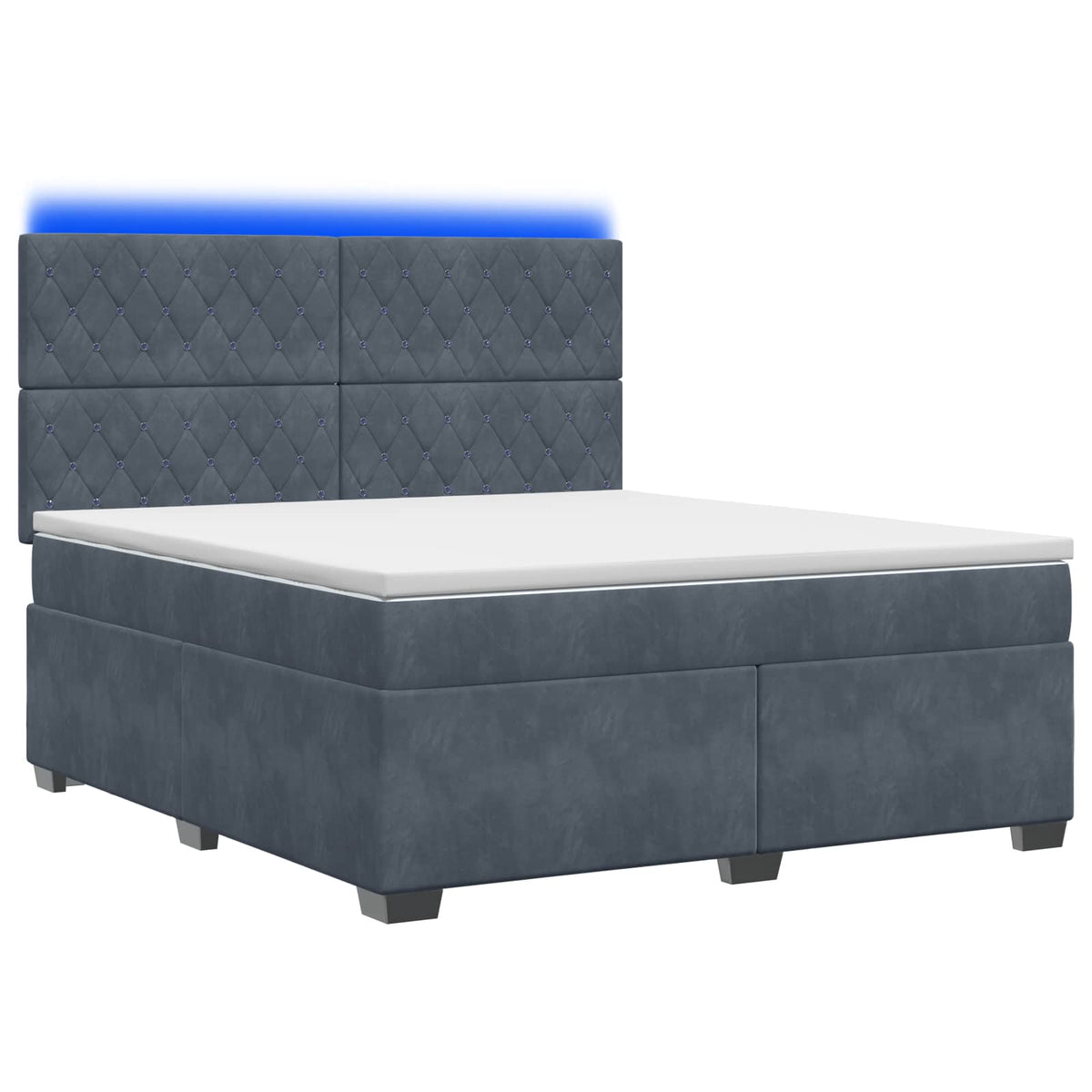 Boxspring krevet s madracem Tamnosiva 160 x 200 cm Baršun