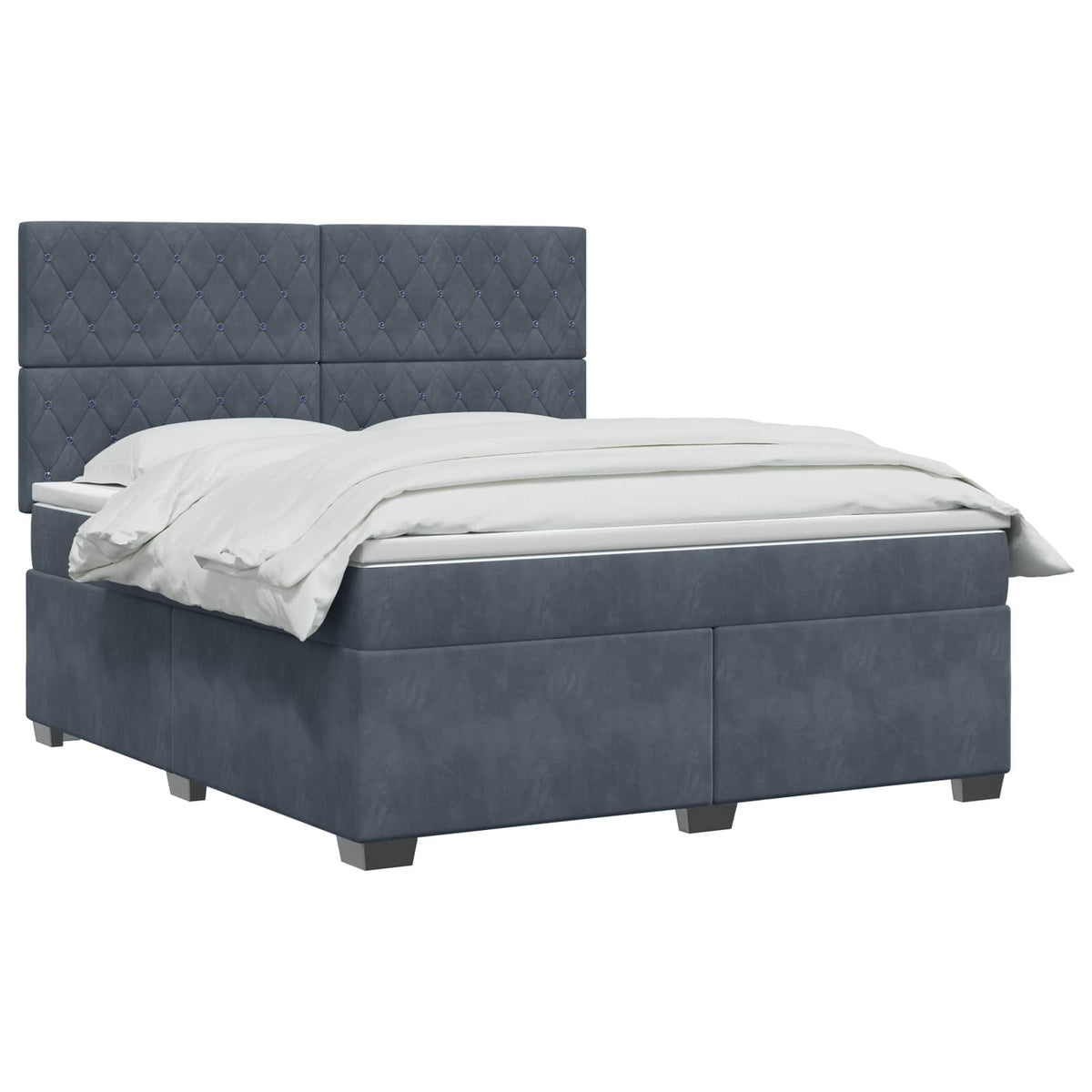 Boxspring krevet s madracem Tamnosiva 160 x 200 cm Baršun