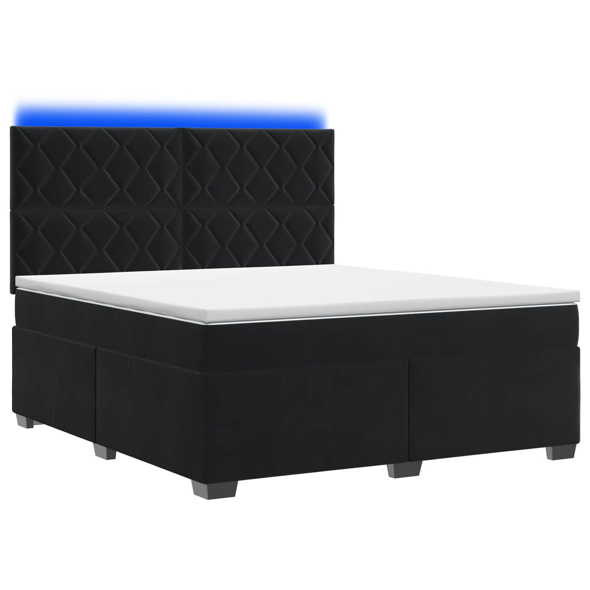Boxspring krevet s madracem Crna 180 x 200 cm Baršun