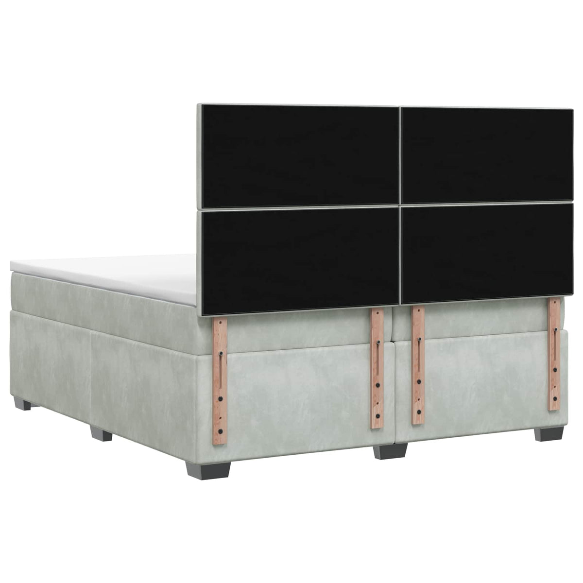 Boxspring krevet s madracem Svjetlosiva 200 x 200 cm Baršun