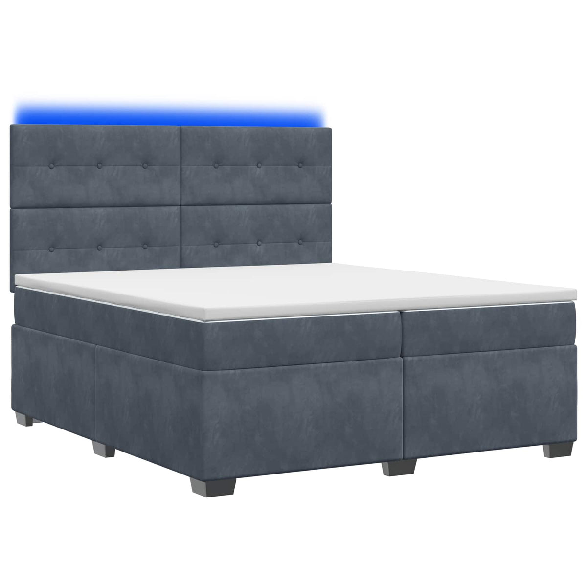 Boxspring krevet s madracem Tamnosiva 200 x 200 cm Baršun