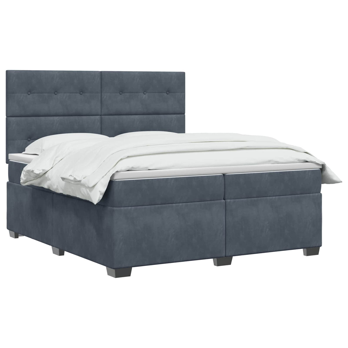 Boxspring krevet s madracem Tamnosiva 200 x 200 cm Baršun