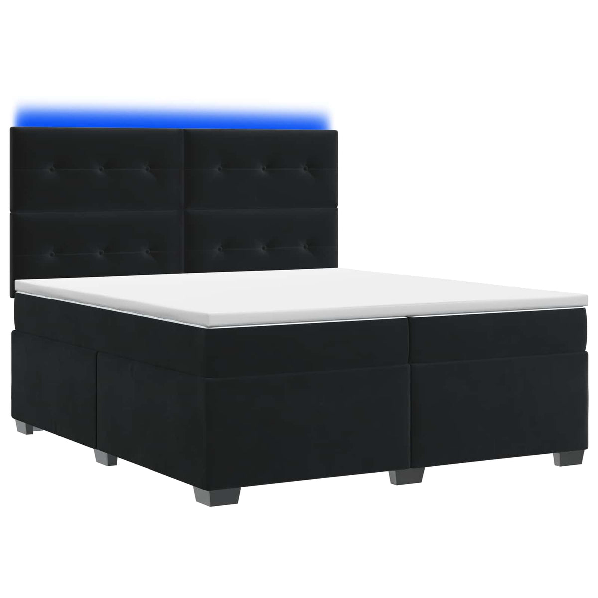 Boxspring krevet s madracem Crna 200 x 200 cm Baršun