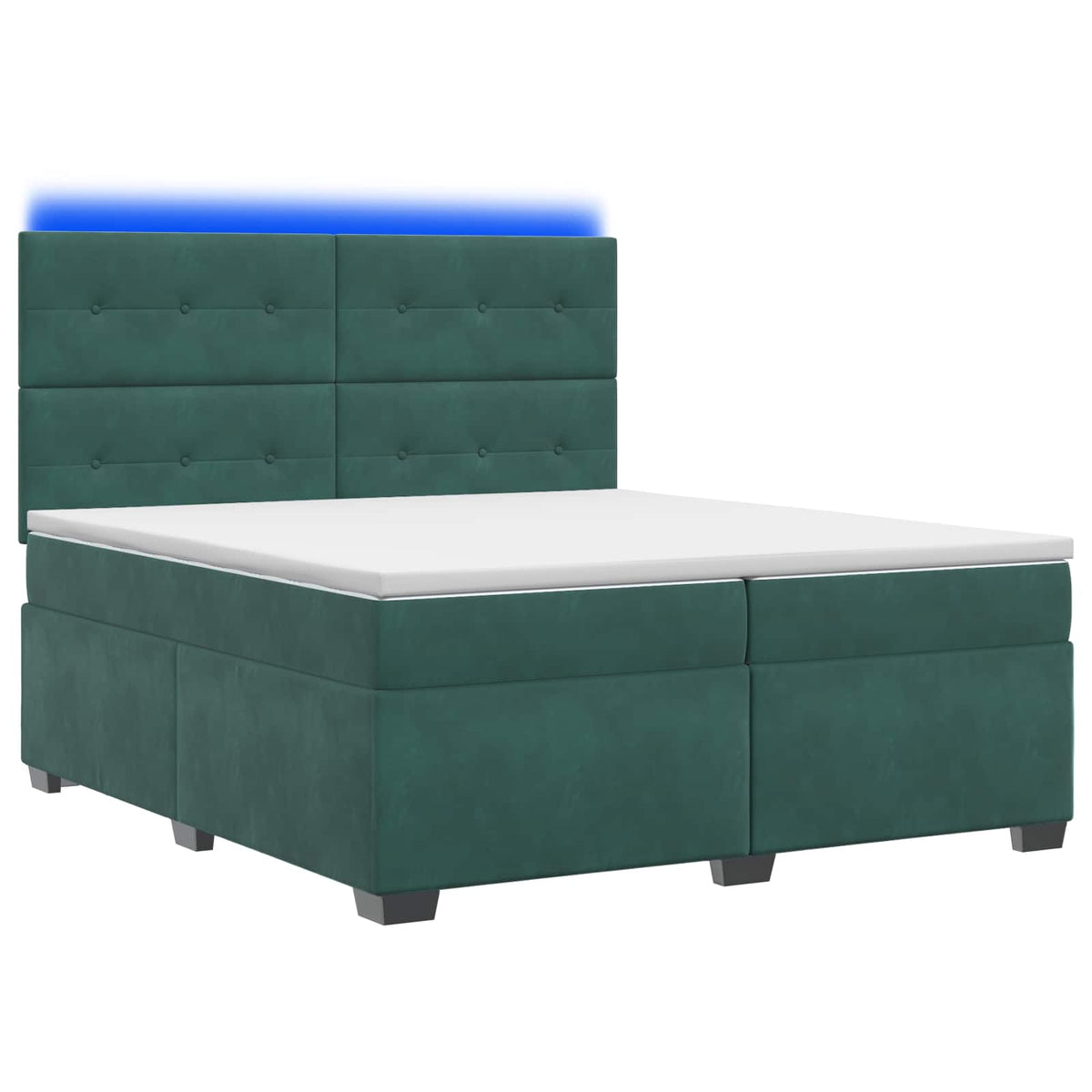 Boxspring krevet s madracem Tamnozelena 200 x 200 cm Baršun