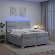 Boxspring krevet s madracem Svjetlosiva 200 x 200 cm Baršun