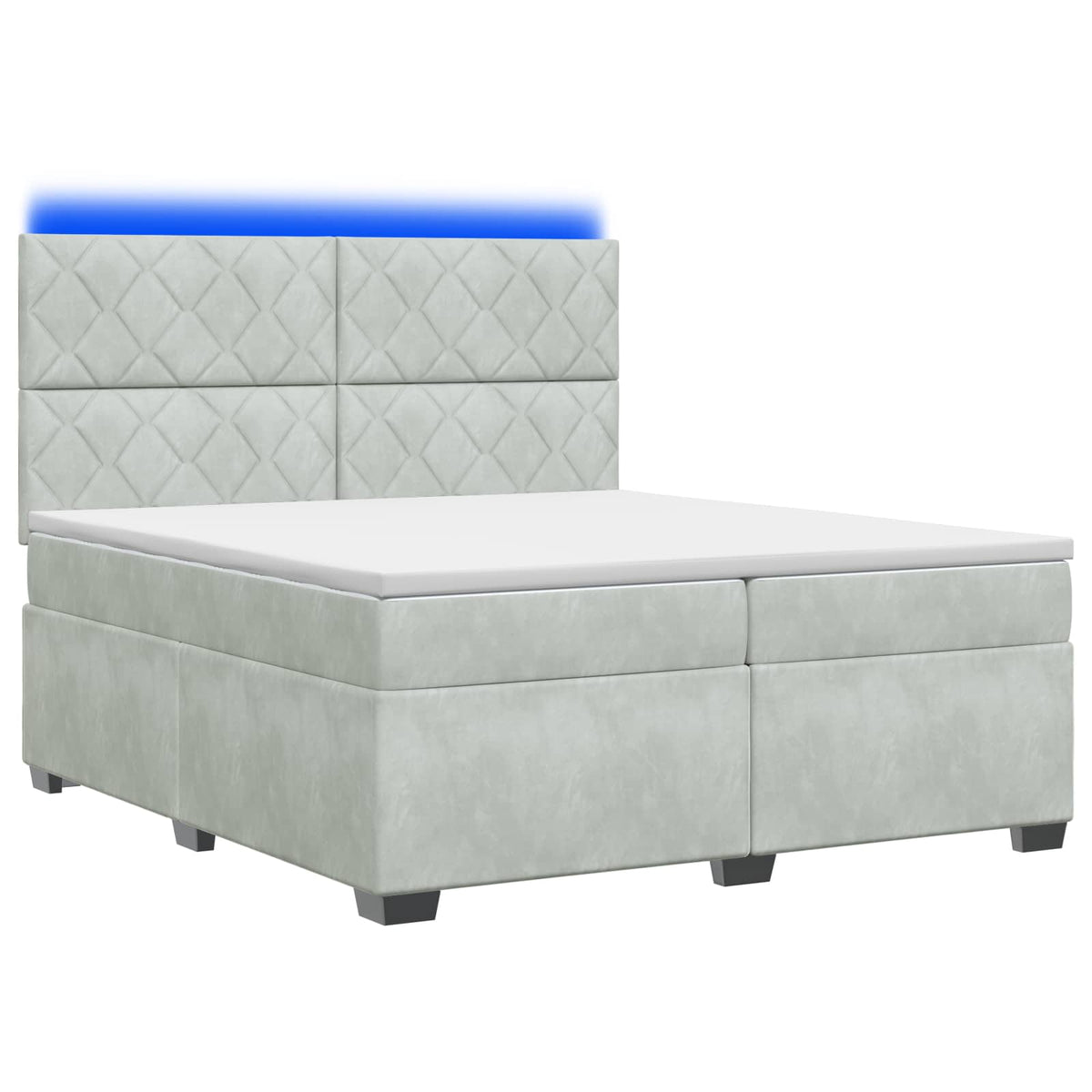 Boxspring krevet s madracem Svjetlosiva 200 x 200 cm Baršun