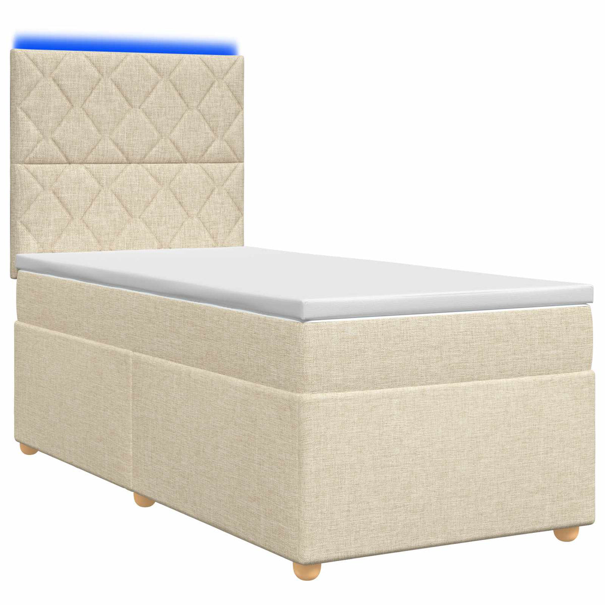 Boxspring krevet s madracem Krem 90 x 190 cm Tkanina