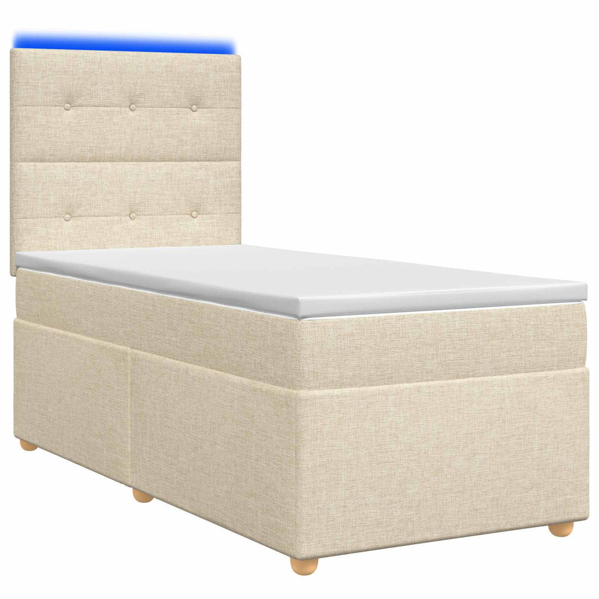 Boxspring krevet s madracem Krem 100 x 200 cm Tkanina