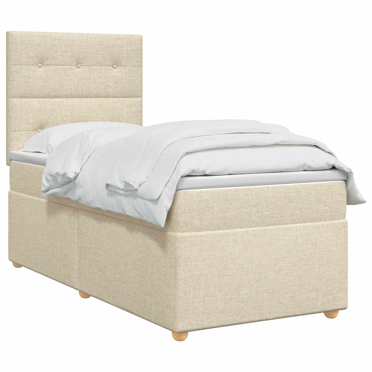 Boxspring krevet s madracem Krem 100 x 200 cm Tkanina