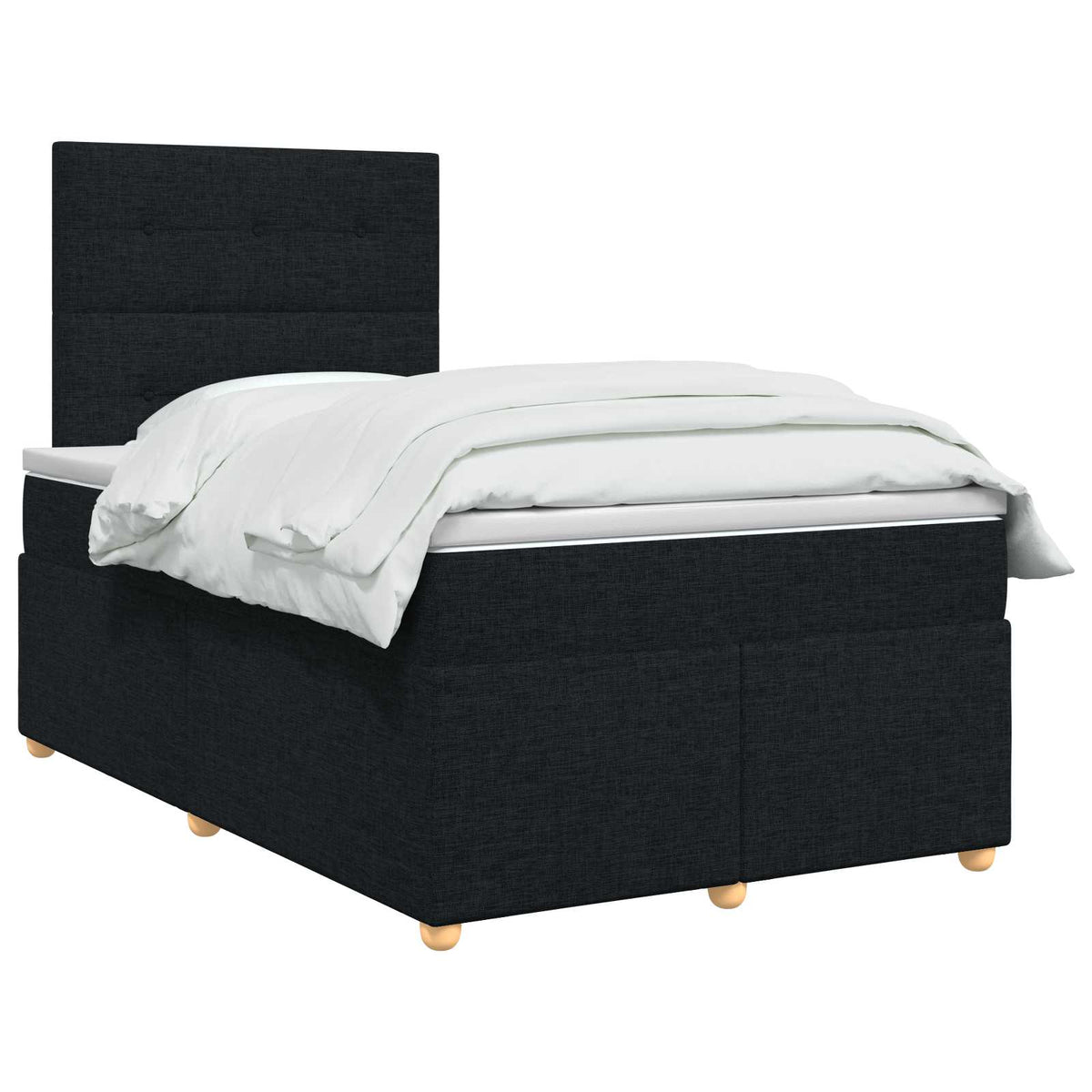 Boxspring krevet s madracem Crna 120 x 190 cm Tkanina