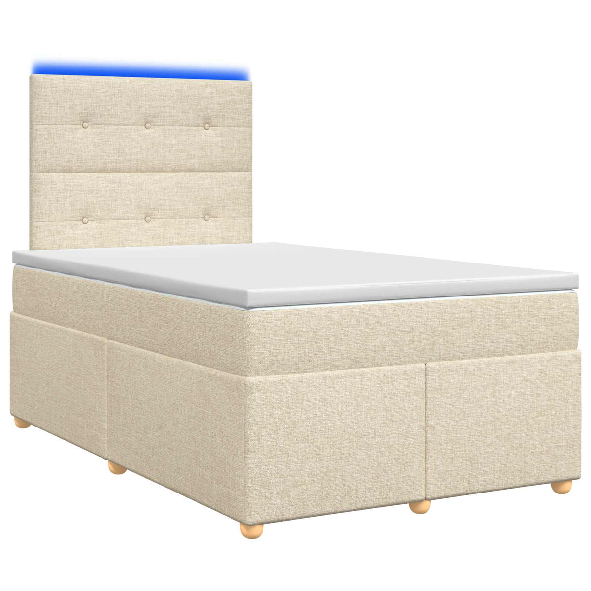Boxspring krevet s madracem Krem 120 x 190 cm Tkanina