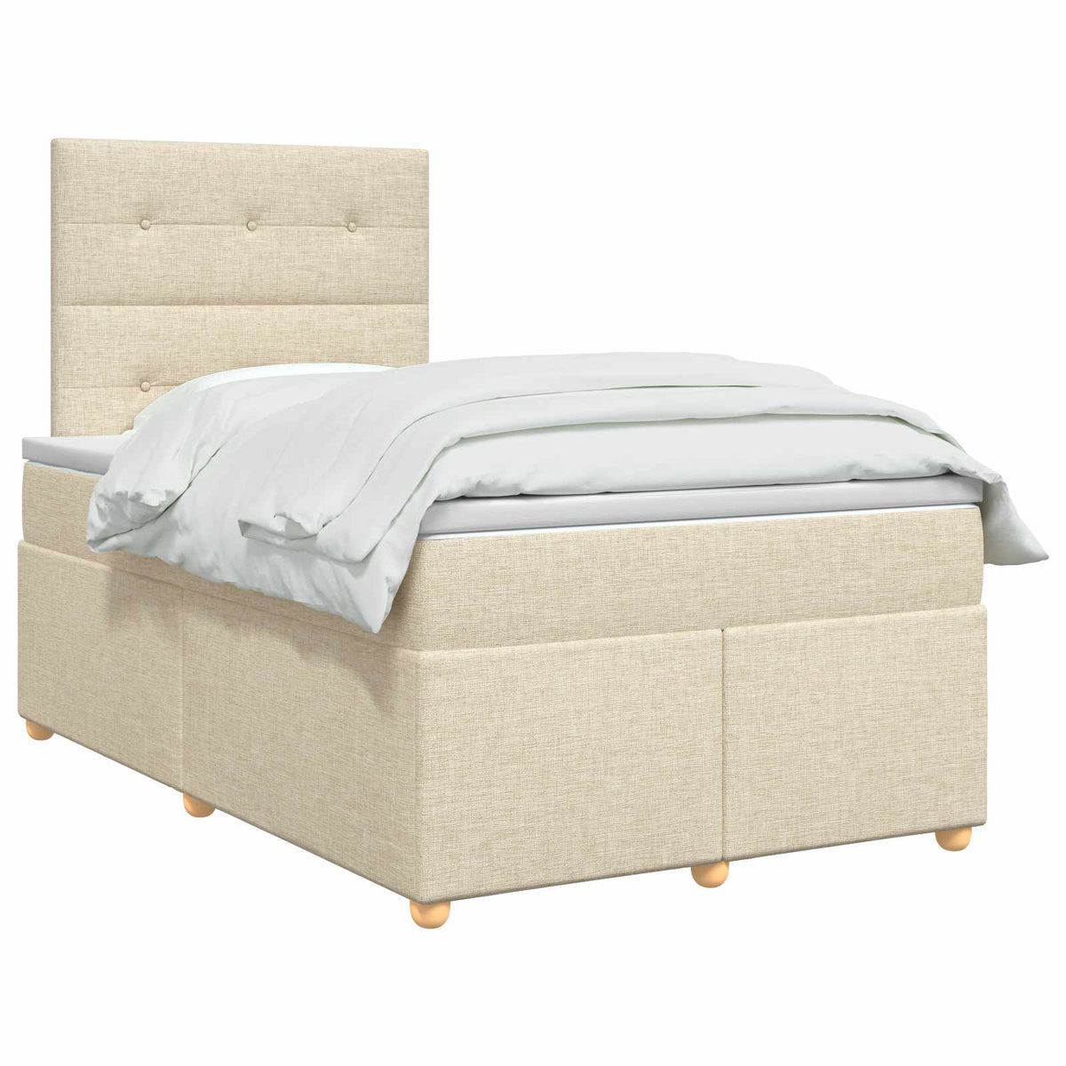 Boxspring krevet s madracem Krem 120 x 190 cm Tkanina