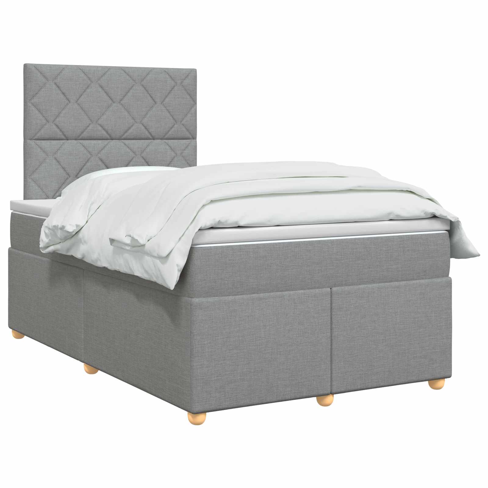 Boxspring krevet s madracem Svjetlosiva 120 x 190 cm Tkanina
