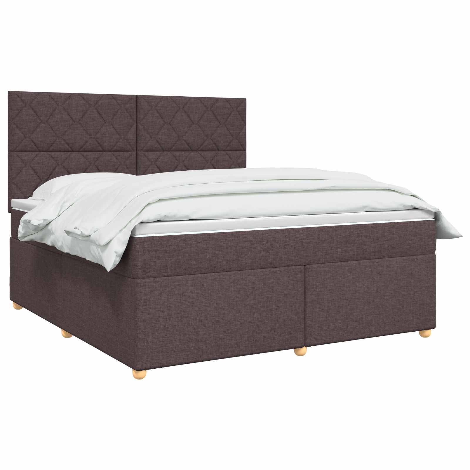 Boxspring krevet s madracem Tamno smeđa 160 x 200 cm Tkanina