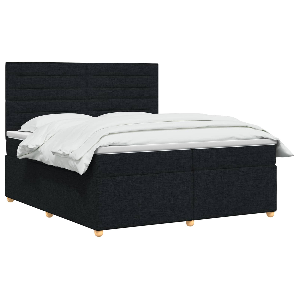 Boxspring krevet s madracem Crna 200 x 200 cm Tkanina