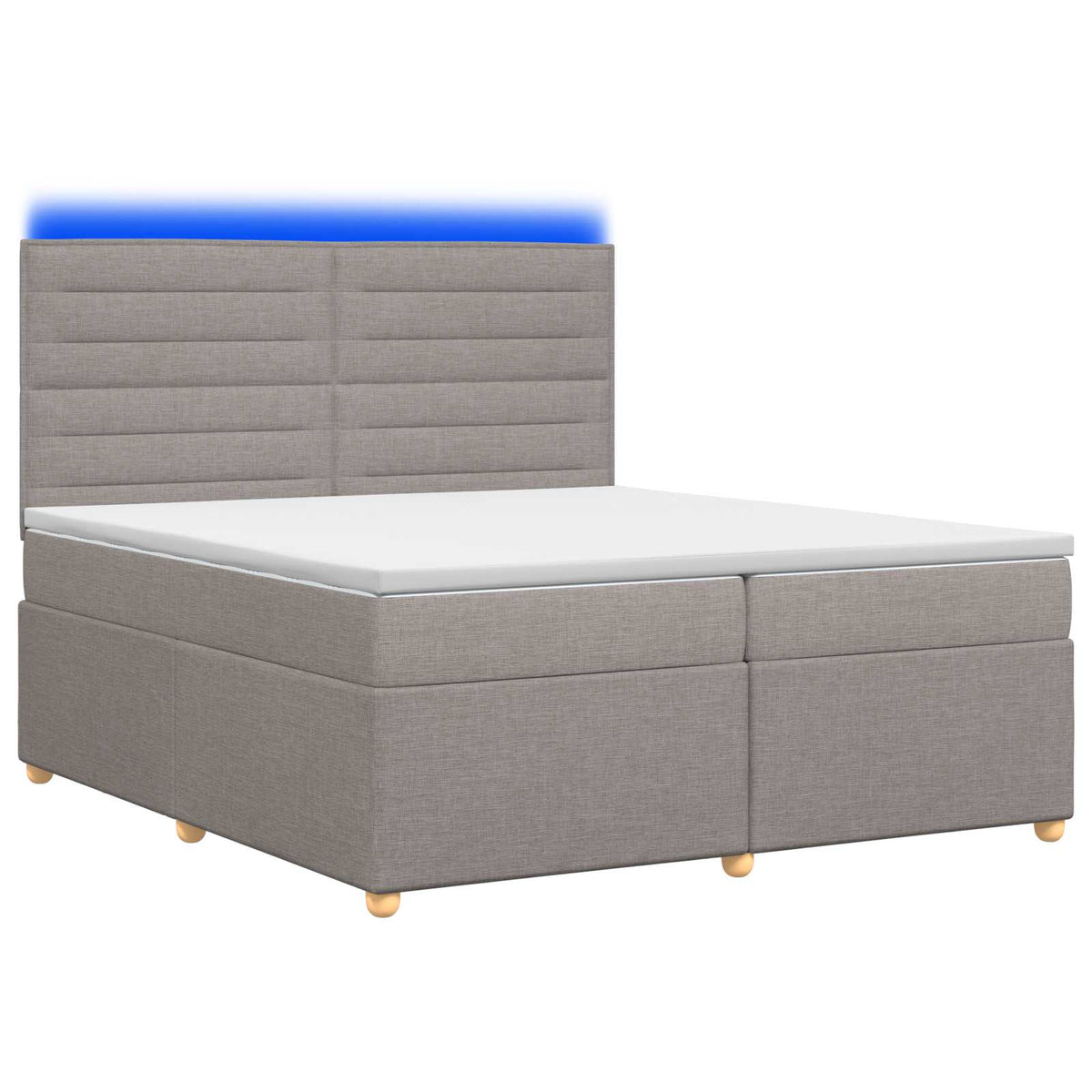 Boxspring krevet s madracem Sivosmeđa 200 x 200 cm Tkanina