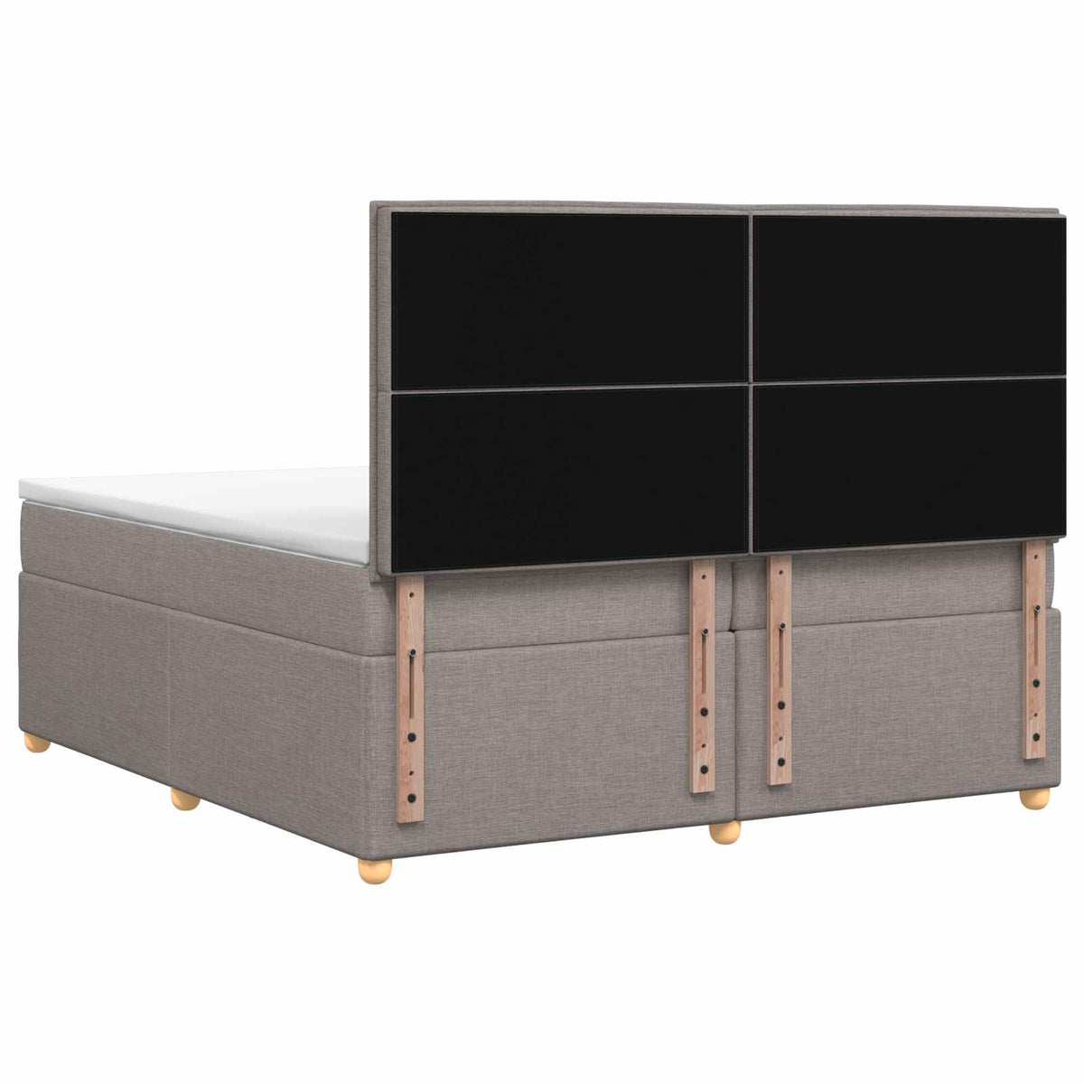 Boxspring krevet s madracem Sivosmeđa 200 x 200 cm Tkanina