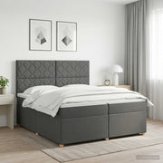 Boxspring krevet s madracem Tamnosiva 200 x 200 cm Tkanina