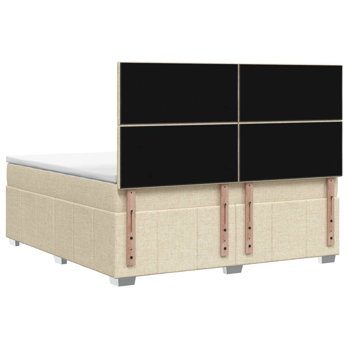 LED okvir za krevet s madracem Krem 140 x 190 cm Tkanina