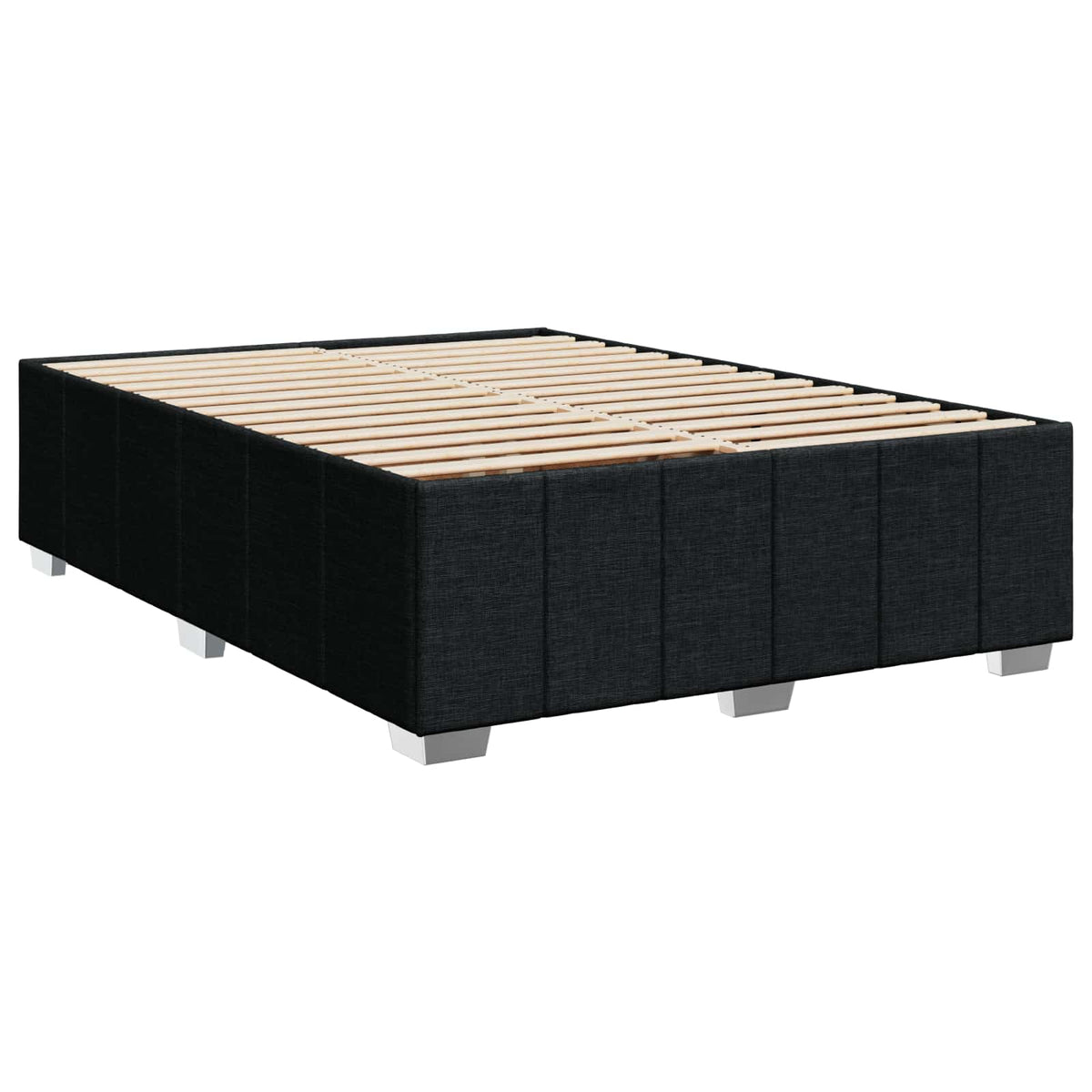 LED okvir za krevet s madracem Crna 140 x 200 cm Tkanina